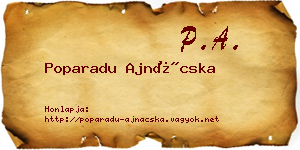 Poparadu Ajnácska névjegykártya